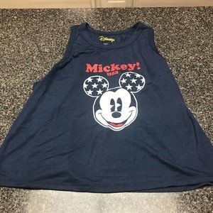 Disney Mickey USA Tank Top Shirt Girls Kids Sz XL